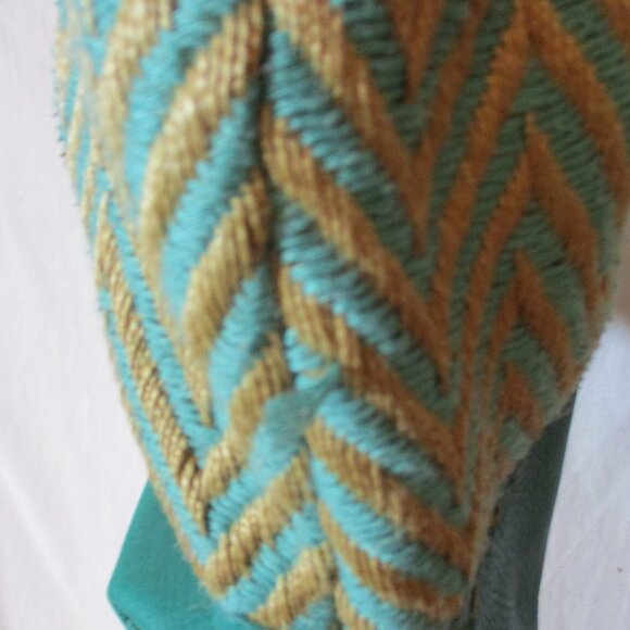 STEVEN STEVE MADDEN Woven Knit CHEVRON Tote Shopper Shoulder Bag AQUA JANDREAS - Picture 4 of 8